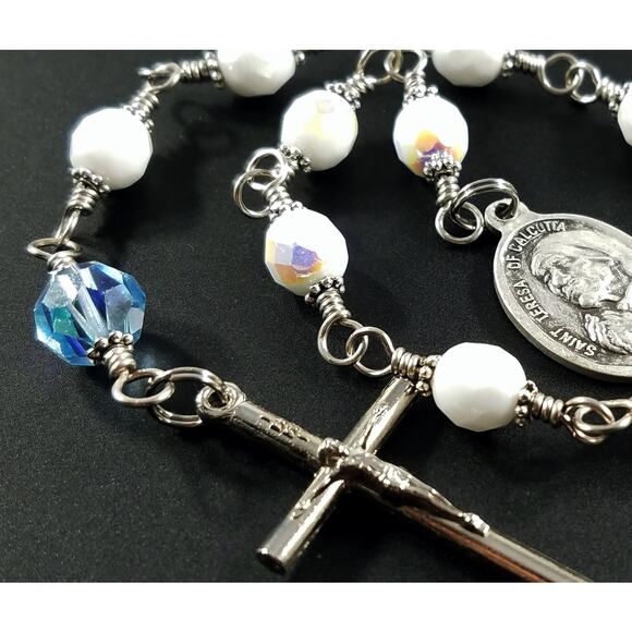 St. Teresa of Calcutta One Decade Rosary, Crystal Beads - Picture 10 of 10